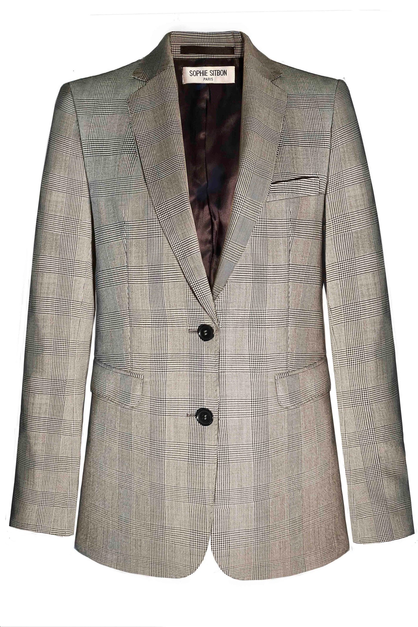 SINGLE-BREASTED JACKET IN PRINCE OF WALES WOOL 
