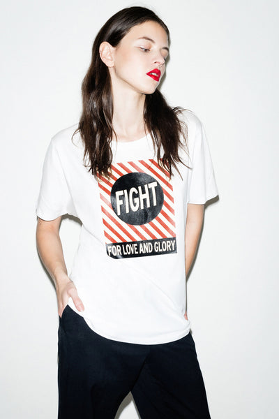 TEE-SHIRT UNISEX WITH STRIPED FIGHT PRINT