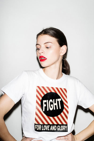 TEE-SHIRT WITH STRIPED FIGHT PRINT