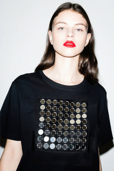 LONG TEE-SHIRT WITH EMBROIDERED MIRRORS