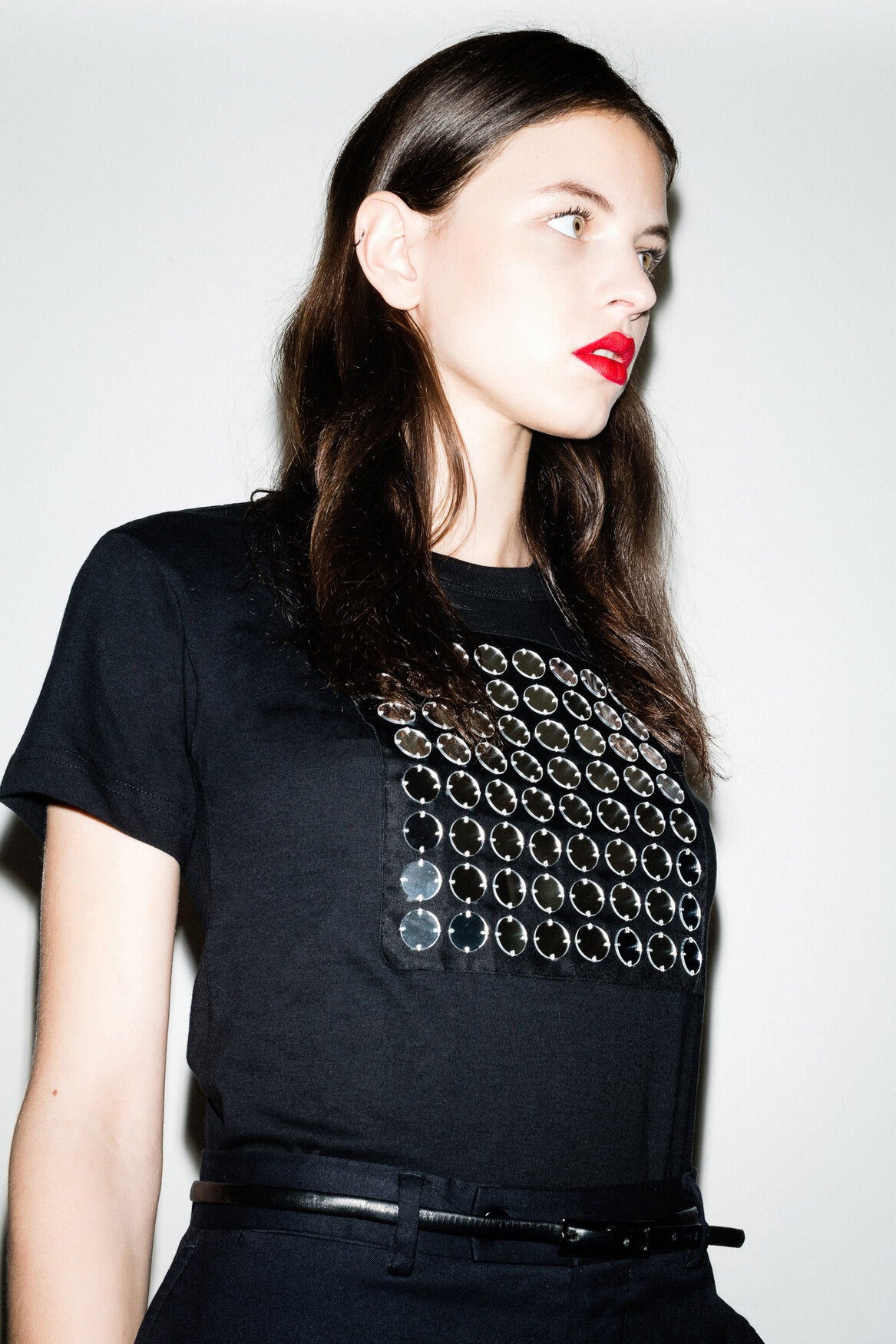 TEE-SHIRT WITH EMBROIDERED MIRRORS